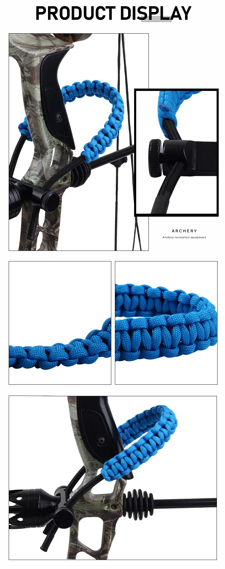 Spg Archery Bow Wrist Sling Compound Bows Hunting Nylon Wrist Strap