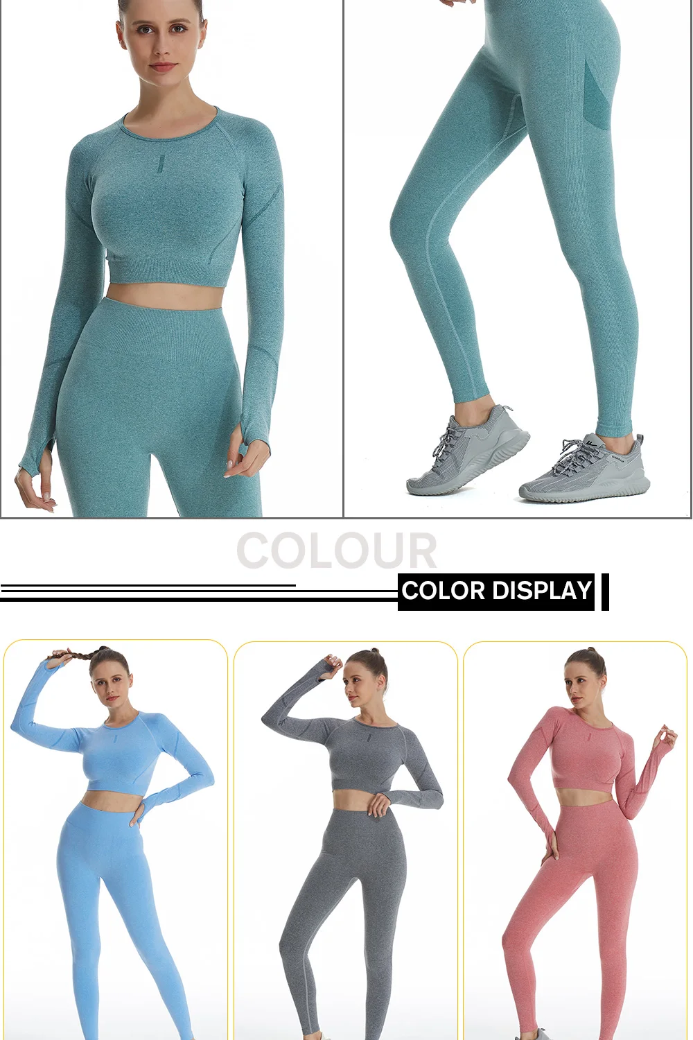 SPNEC Sexy Summer Yoga Set Women Two 2 Piece Long Sleeve Crop Top T-Shirt  Tight Shorts Sportsuit Workout Outfit Gym Sport Set (Color : D, Size :  Medium) : : Clothing, Shoes