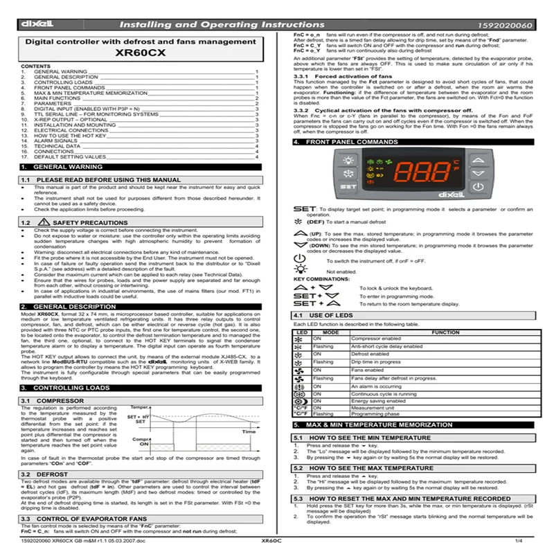 Контроллер Dixell XR60CX-5N0C0 (X0LGOFBXB500-S00)