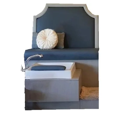 Blue Elegant Beauty Salon Furniture Wholesale Foot SPA Pedicure Benches With Foot Basin