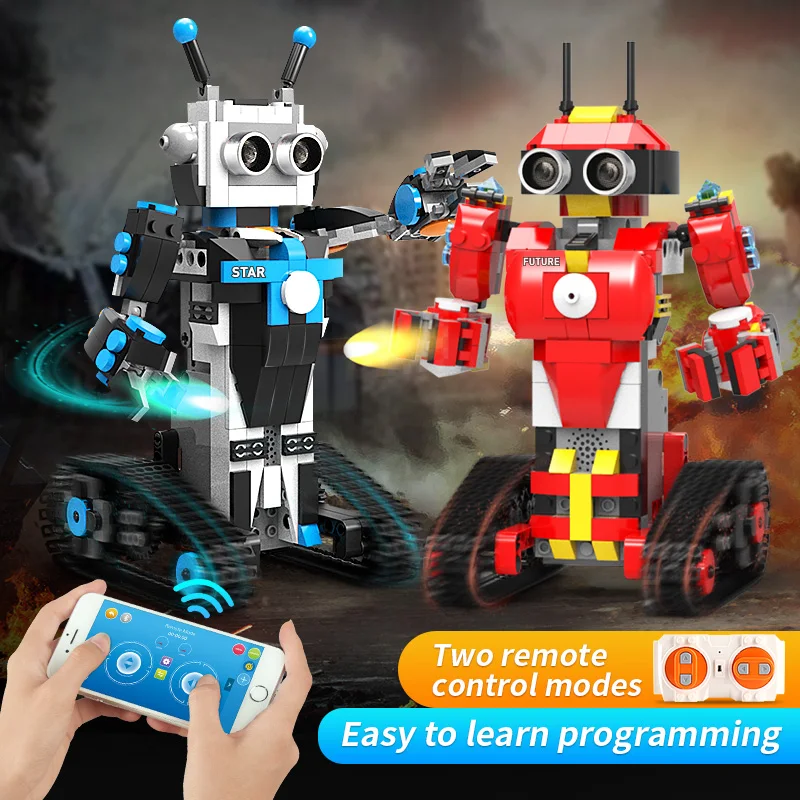 HOSHI Intelligent Program Robot Educational RC Robot Block Set Smart Remote Control Robot Model Building Bricks Toys for Kid