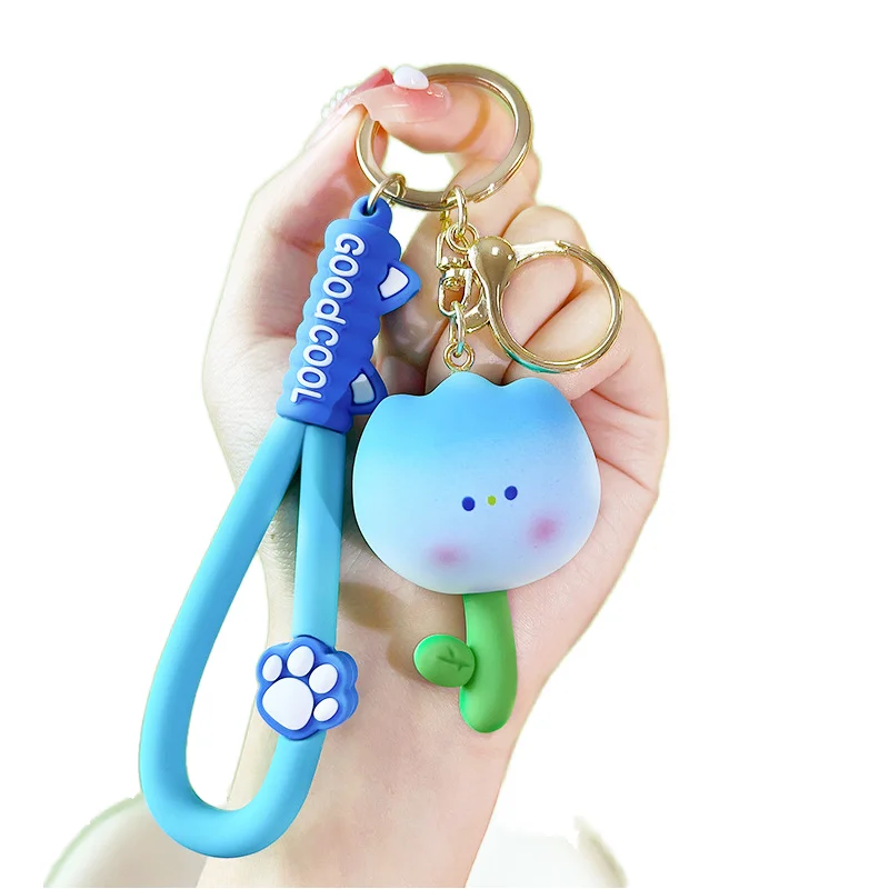 Creative 3D Cartoon PVC Keychain Soft Sewn 3D Doll with Backpack Hook Gift Design for Keychain Enthusiasts