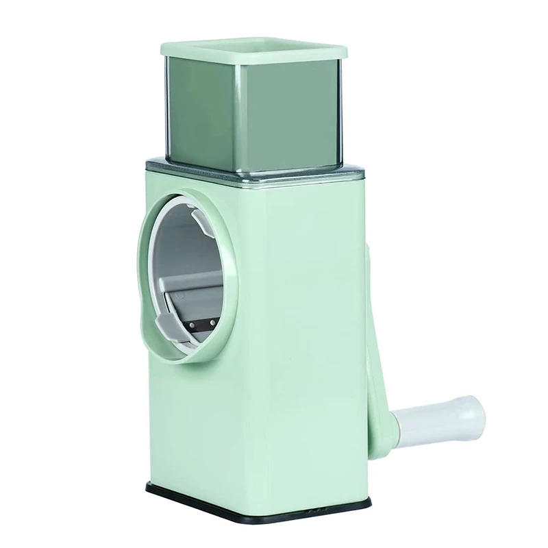 Upgraded Hand Crank Potato Slicer Cutter Rotary Cheese Graters Chopper Shredders Kitchen Tool with 3 Drum Blades for Vegetables