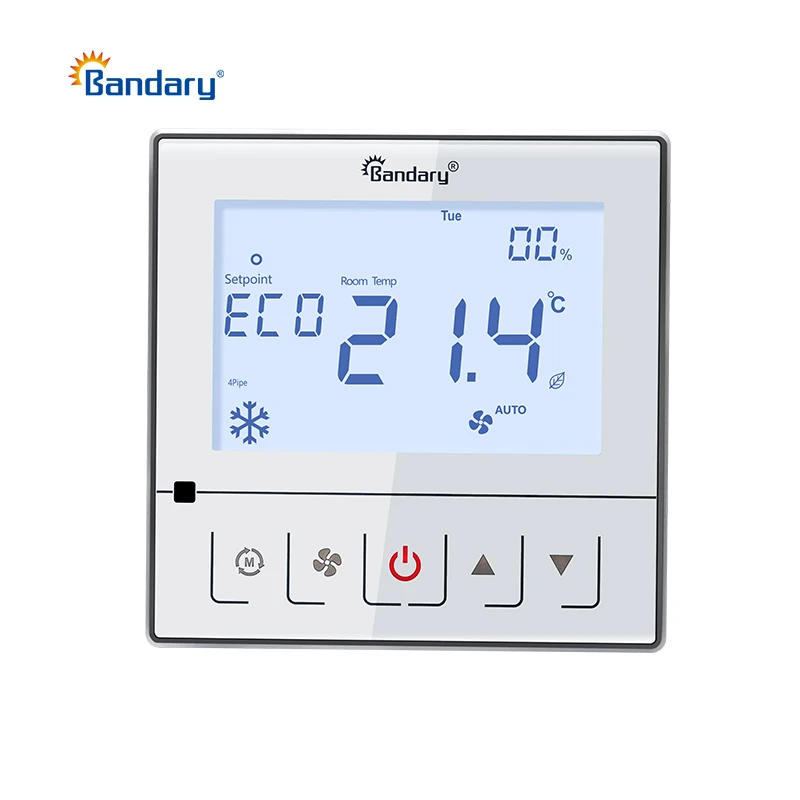 Bandary touch screen wireless google smart home tuya fan coil room hvac programmable thermostat