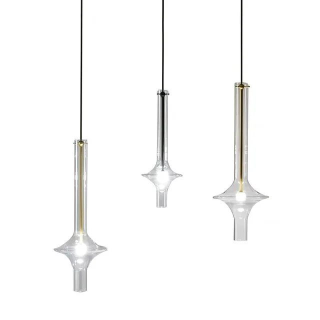 Nordic Modern Glass Pendant Lamp  Minimalist Designer Luxury Creative Bedside Restaurant Bar Counter Lighting Fixture Chandelier