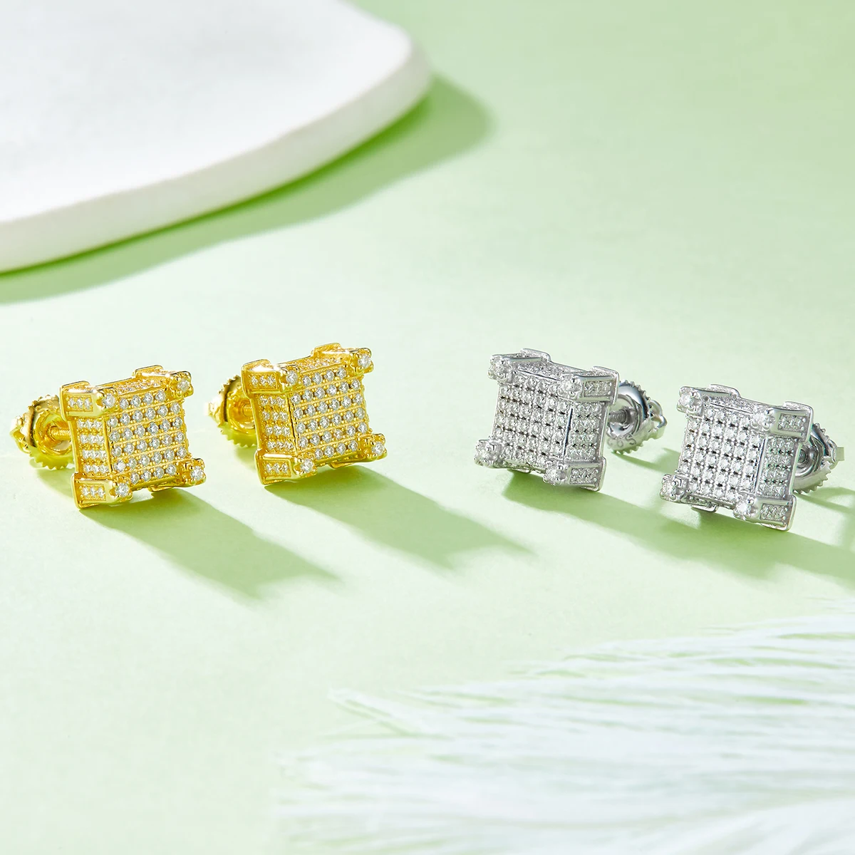 Shop Trendy Moissanite Earrings on S925 Sterling Silver