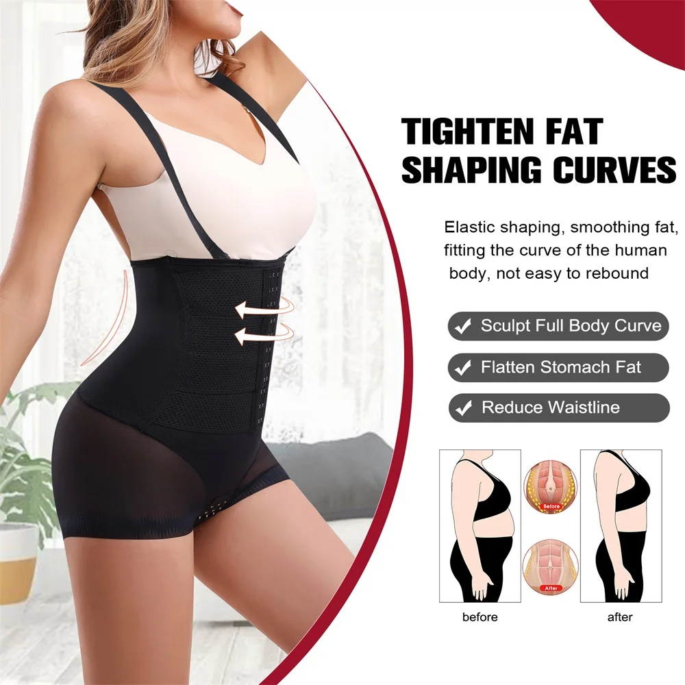 Wholesale Full Body Butt Lift Shaping Panties Underwear Shoulder Strap Tummy Control Shapewear Women Waist Trainer Shaper factory