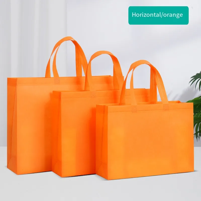 Reginary 50 Pieces Reusable Totes Bag Bulk Shopping Bags Non Woven Grocery Handbag With Handles Foldable For Boutiques Beige
