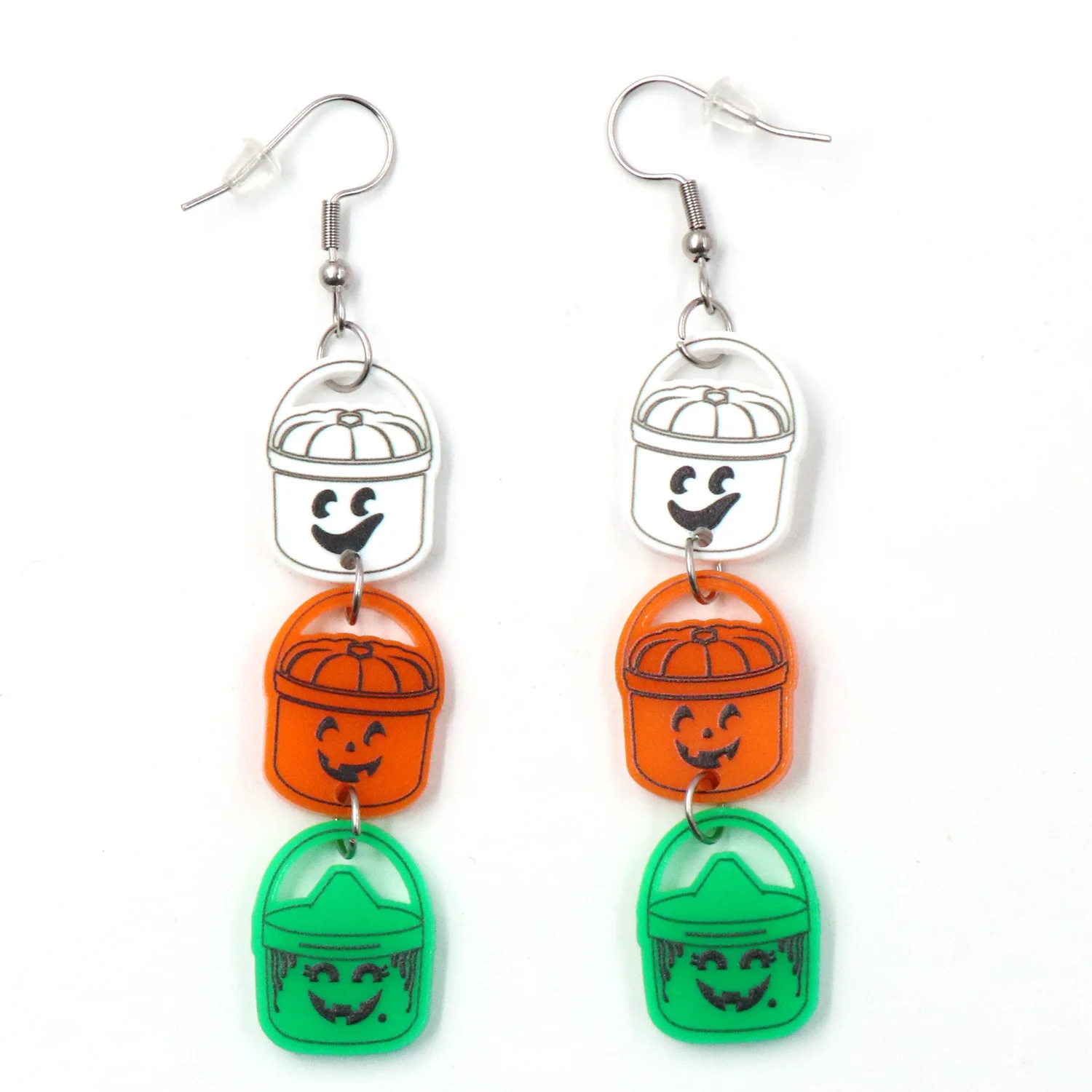 MD105ER2141 1pair New product CN Drop Pumpkin bucket TRENDY halloween Acrylic earrings Jewelry for women