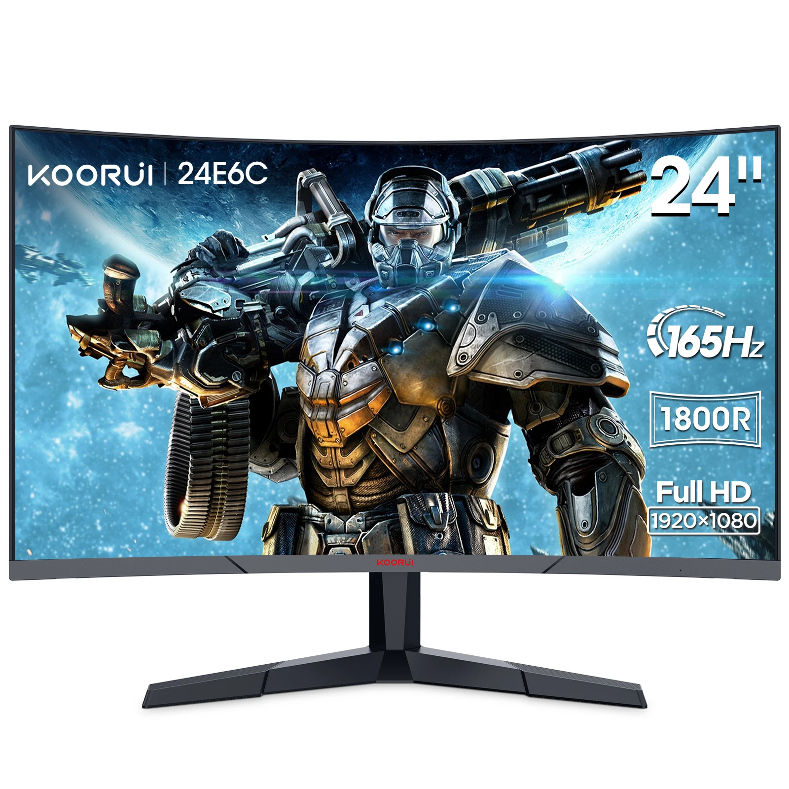 Koorui 23.8インチ FHD ゲーミングモニター KOORUI 23.6インチ ゲーミングPC LCD LEDモニター VAパネル 曲面PC