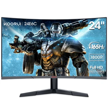 KOORUI 23.6インチ ゲーミングPC LCD LEDモニター VAパネル 曲面PC