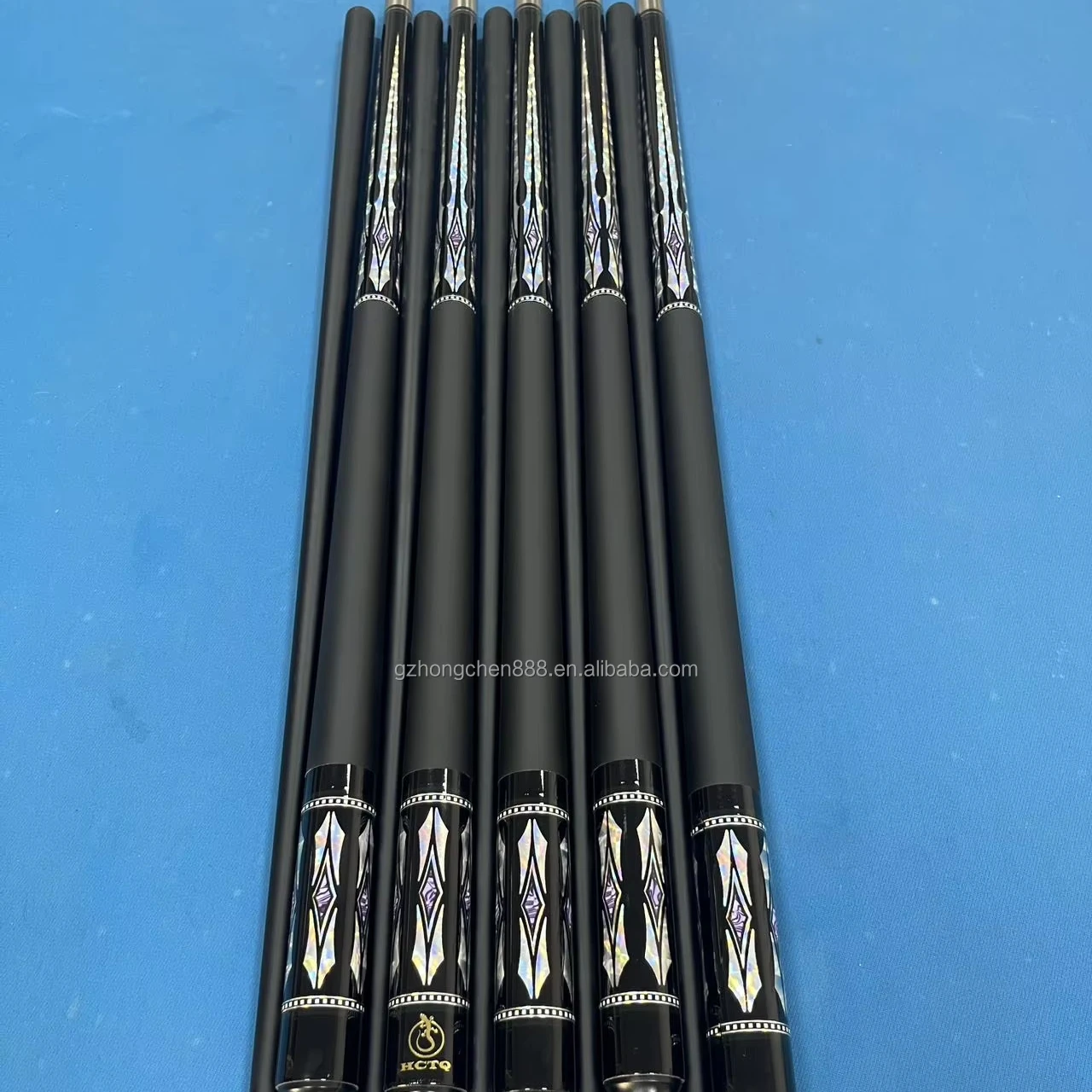 High Quality Purple Square Pattern 11.5mm Carbon Fiber Glass Fiber 1/2 Joint Snooker Billiard Pool Cue
