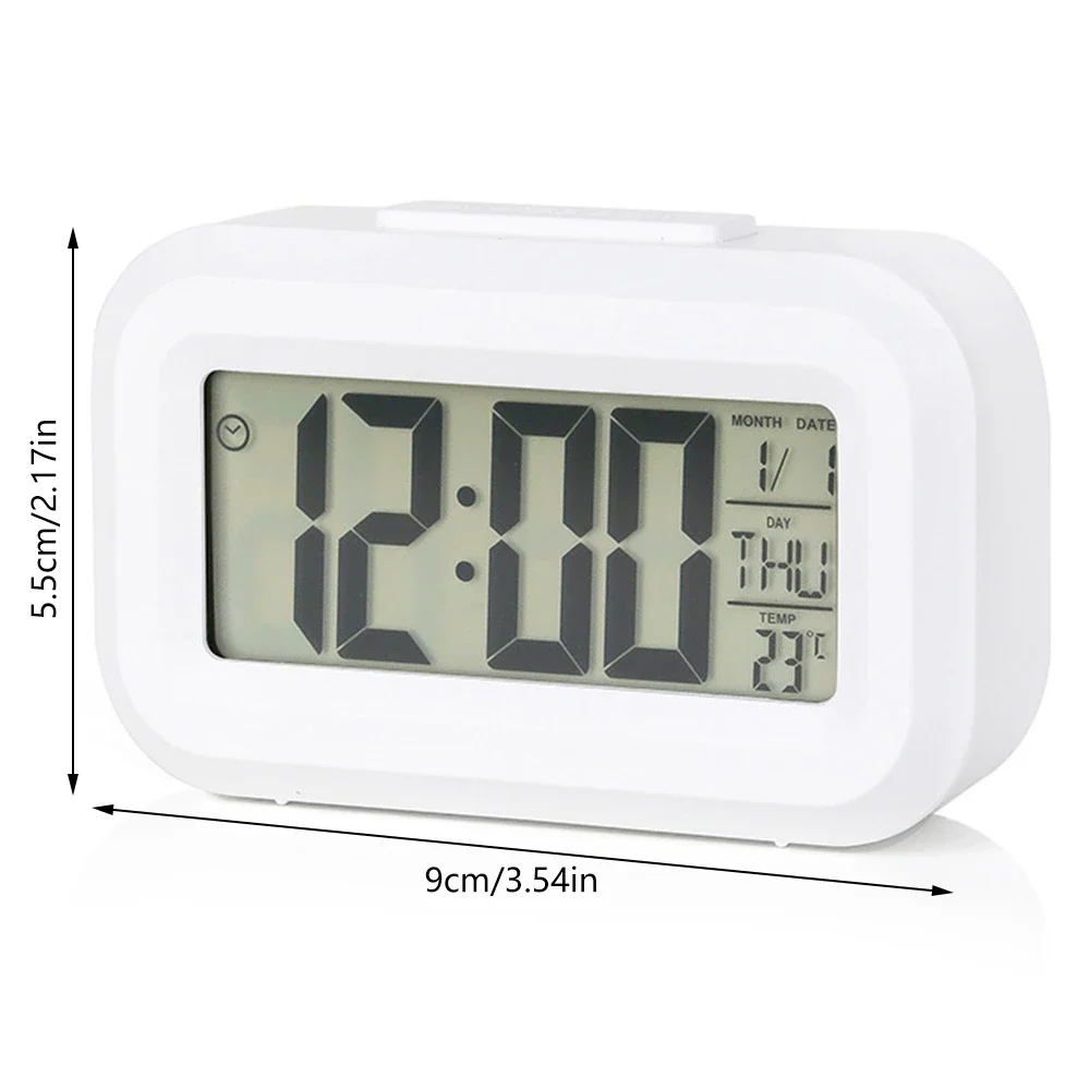 Durable Digital Clock Temperature Time Multifunction Battery Operated Backlight Quiet Desk Table Alarm Clock for Living Room