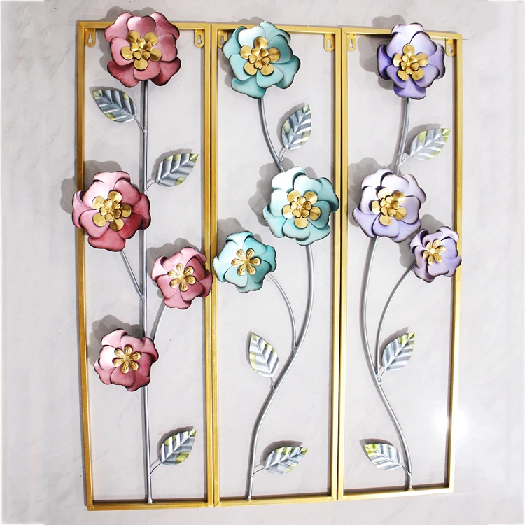 hanging rose gold framed 3 piece wall art