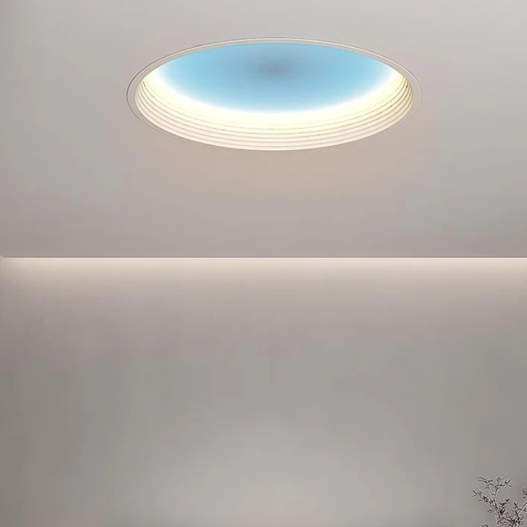 バスルーム用LED天井ランプ｜白色アルミ製・リモコン操作