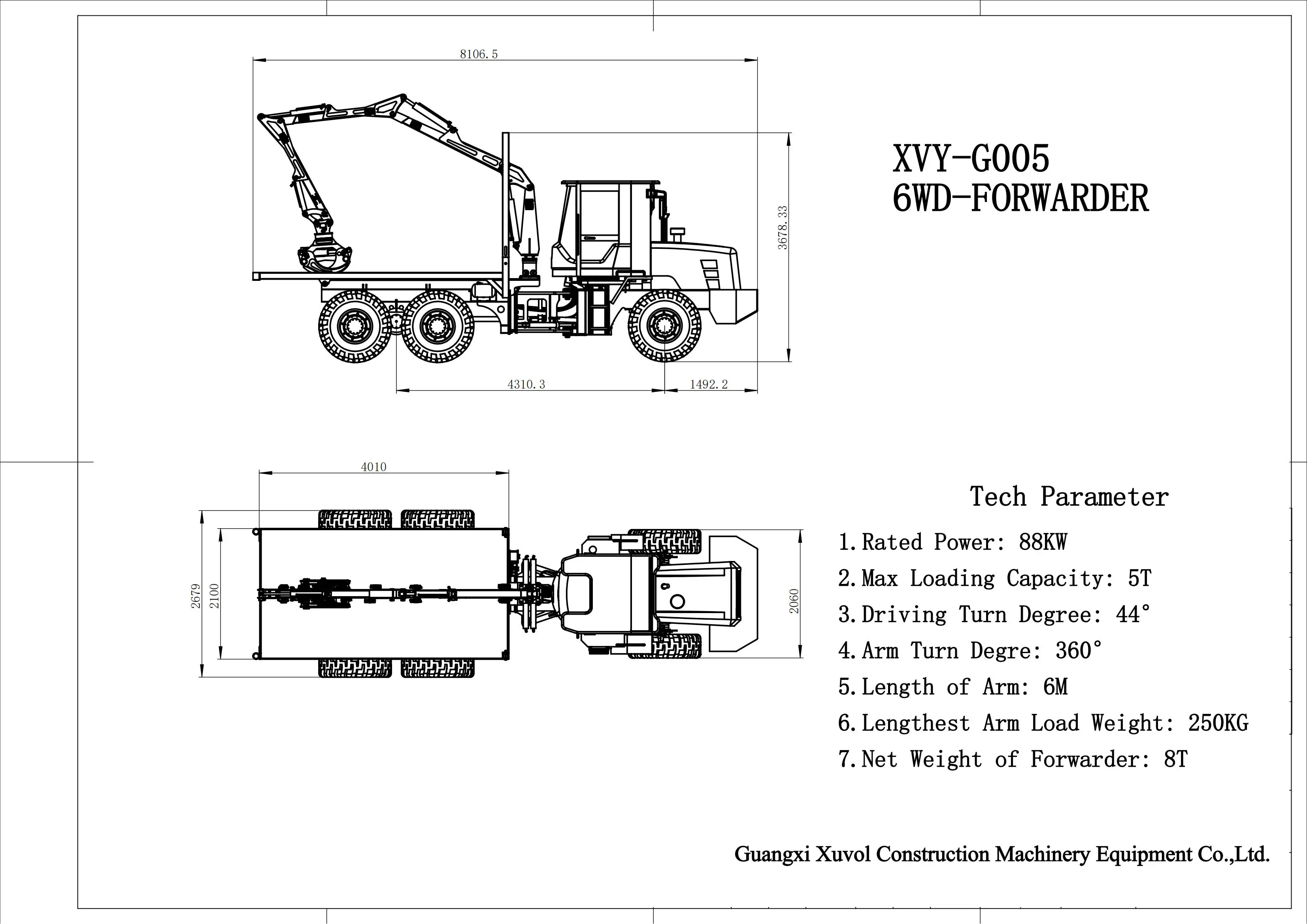 XUVOL Diesel 5T Sugarcane Carrier - Efficient Forwarder