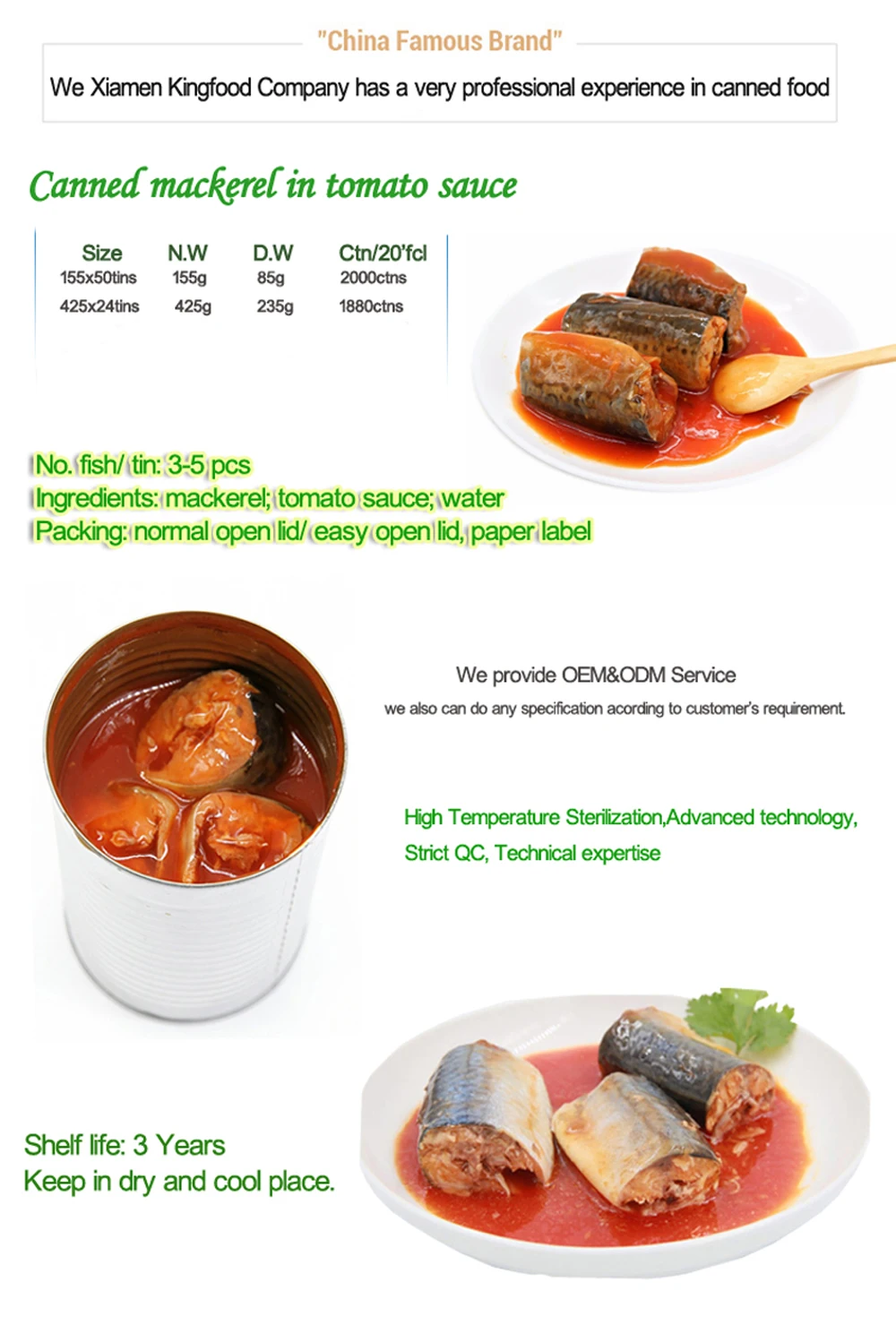 Canned Mackerel Fish In Spicy Tomato Sauce 425g Factory - Buy Canned ...
