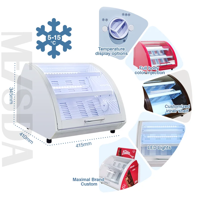 Meisda SC15 Mini Bar 15L Cheese & Chocolate Fridge Display Cooler for Supermarket & Restaurant 220V Refrigerated Showcase