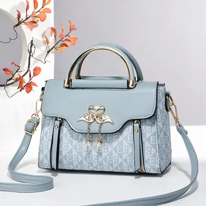 New French Style Women's Handbag Light Luxury Printed Single Shoulder Crossbody Bag, Small Fragrant Style Bags with Zipper