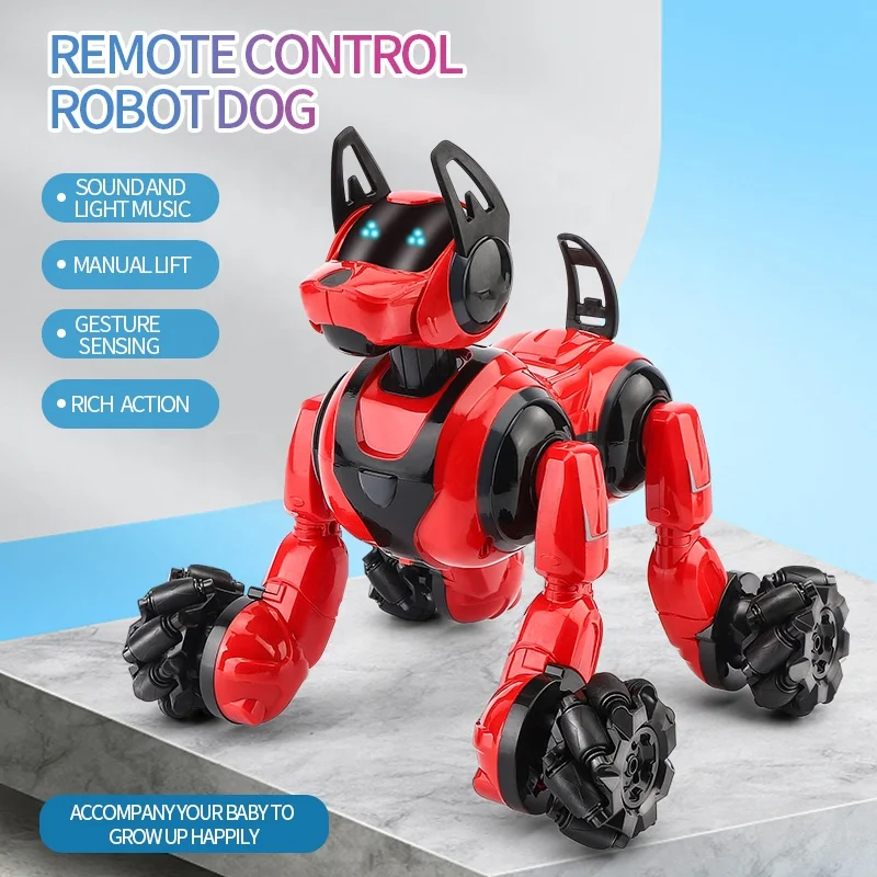 Kids 5CH Intelligent Robotic Electronic Watch and Gesture Control Stunt Rc Robot Dog Smart Toys for Sale