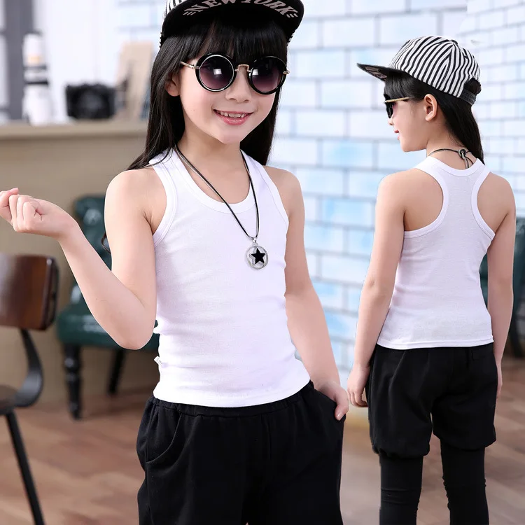 Summer Boys Vest Girls tank Top Thin Rip Kids Clothing Girl Camisole 2021 Children Clothes B038