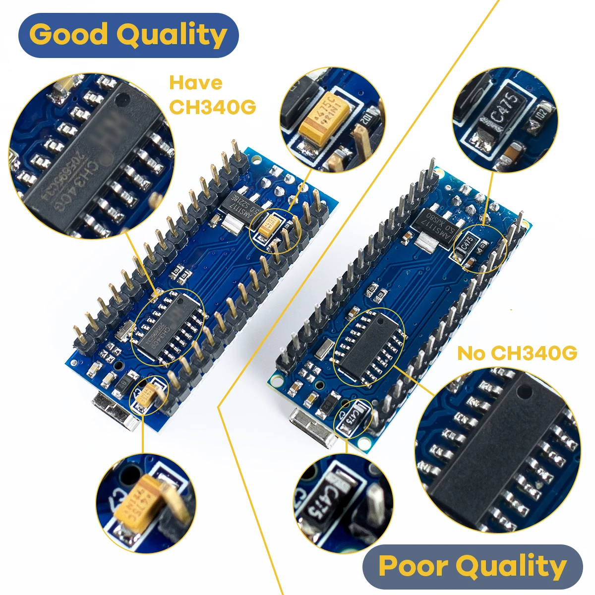 Nano V3.0 ATmega328P Board 5V 16MHz – CH340G USB Driver – For Arduino Projects