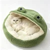 Green frog half-enclosed nest