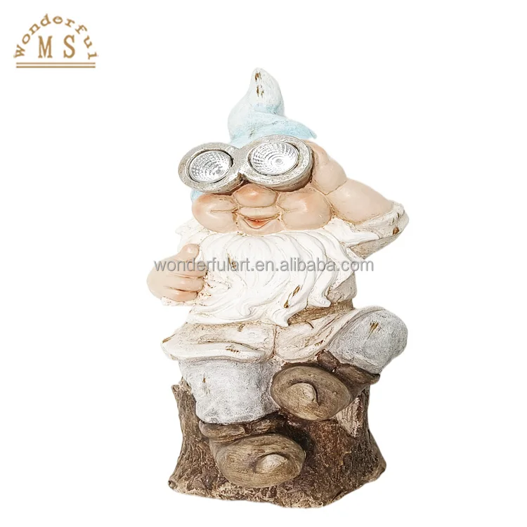 Poly stone old man with white beard Holiday Fairy figurine Home Decoration Art resin garden Ornament