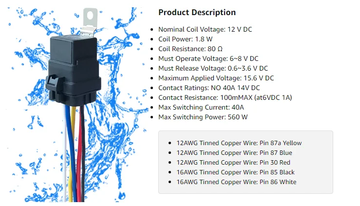 Auto Fused On/Off Relays Dc12V 30A 4Pin Automotive Jd1914 30A Battery Charging Relay 24Vdc Relay