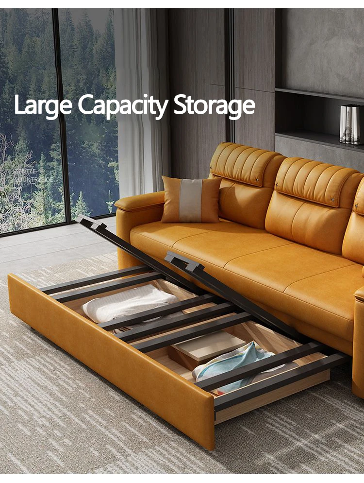 Save Space Multipurpose Leather Folding Sleeper Sofa Bed Living Room