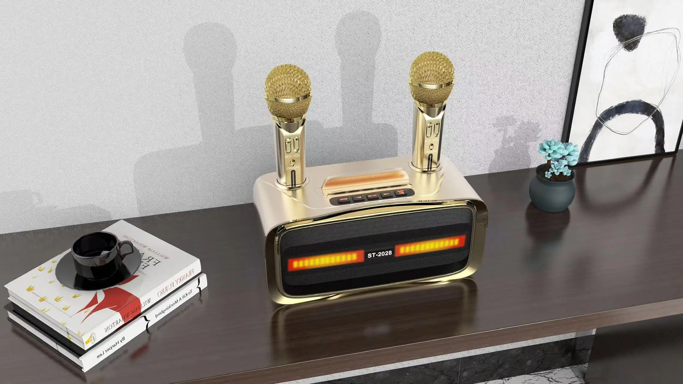 新品未使用 カラオケ 家庭用 スピーカー 第2世代 マイク 2本 USB 充電 Amazon | スピーカーセット カラオケ 家庭用 拡声器 カラオケ