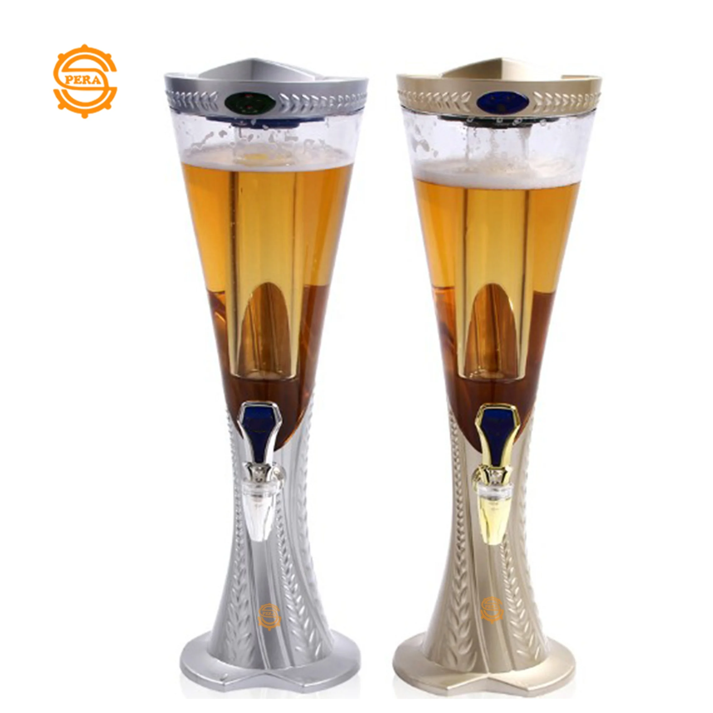 佩拉金色3l abs塑料啤酒塔 - buy draft beer tower,tap draft beer