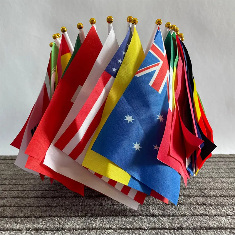 100% Polyester Mini Hand Flag Country Red White Green Custom Flags 3 ...