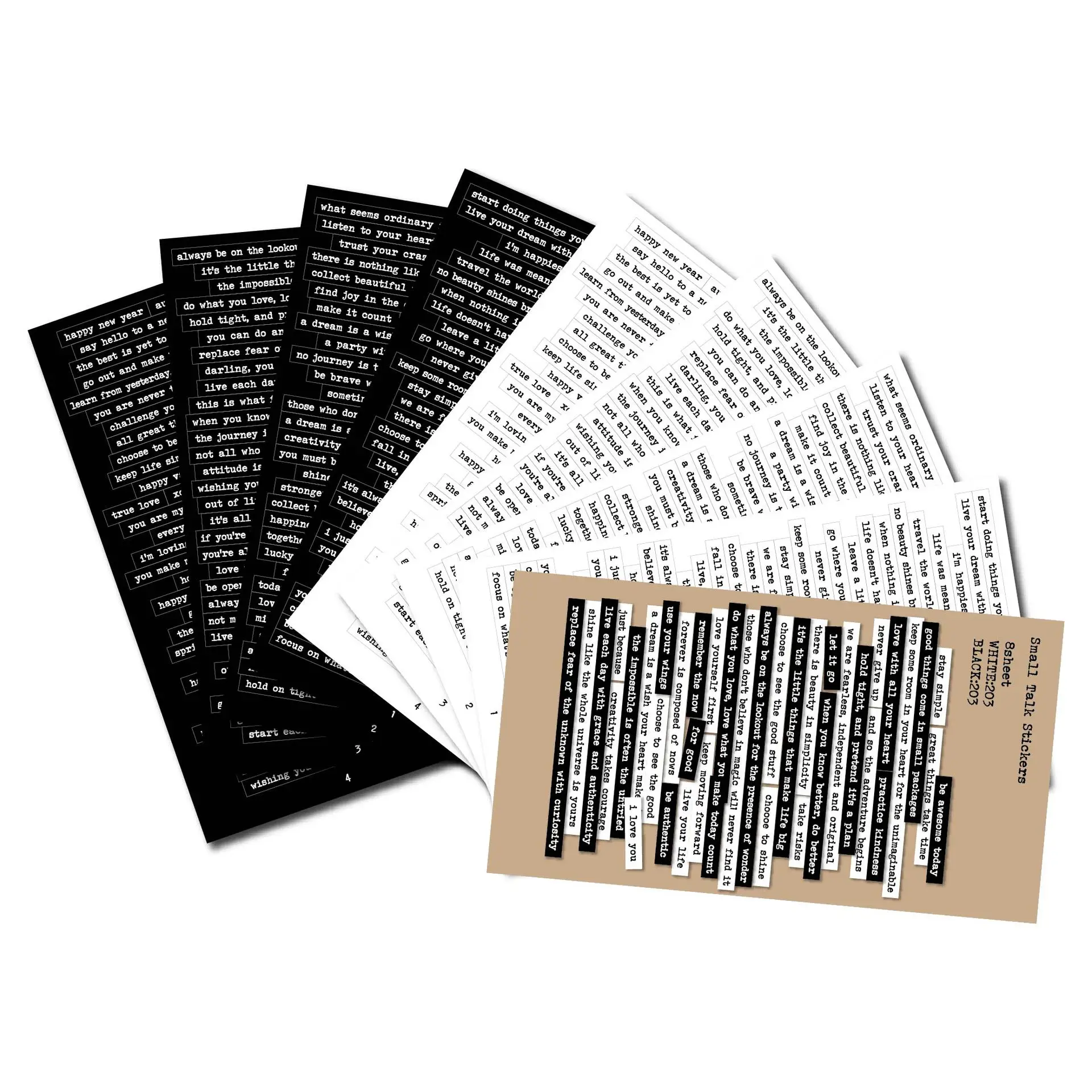 2370 Pcs Word Stickers for Journaling 40 Sheets Quote Gold Foil Small Talk