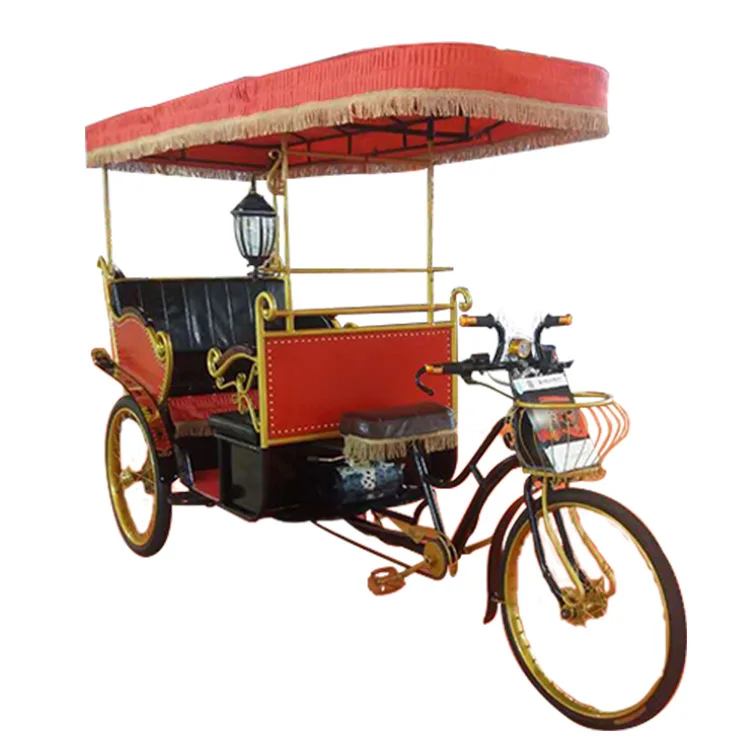 Handwork Three Wheel Tricycle Electric Pedicab Rickshaws for Wedding Touring