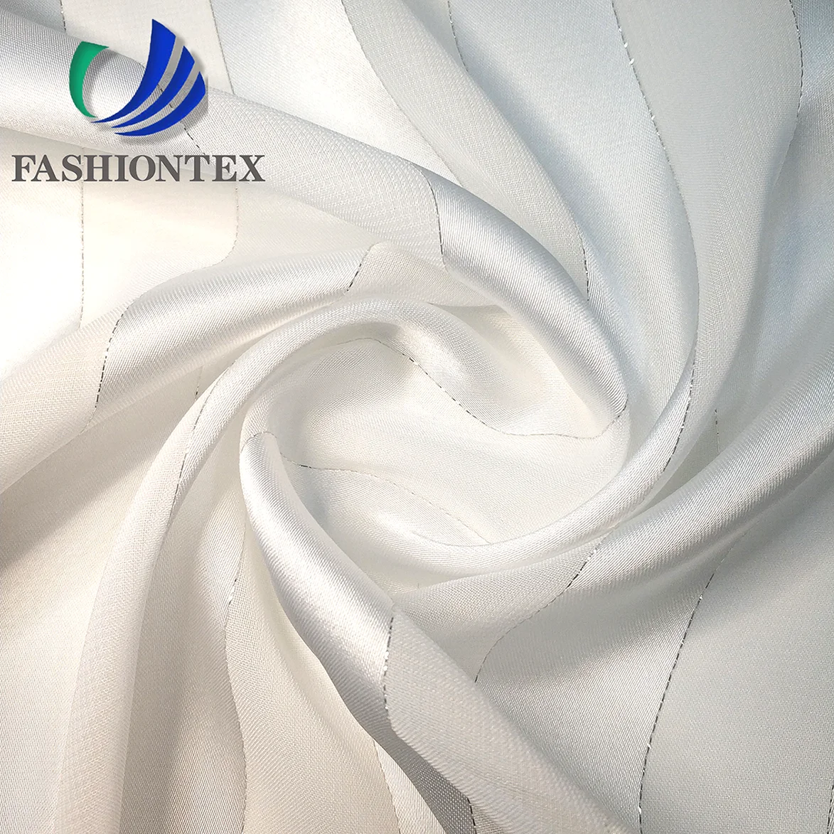 Узкая атласная шифоновая ткань Fashiontex с серебряным люрексом, ткань из 100% полиэстера для женской одежды, ткань из люрекса