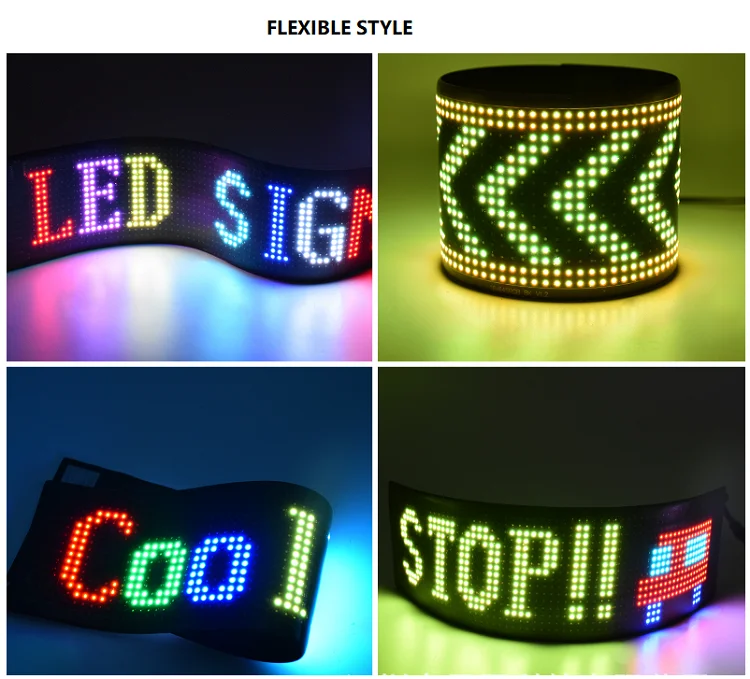 Outdoor Small Led Screen Waterproof Full Color Flexible Scrolling Sign Programmable App Control Car Outdoor Led Signboard