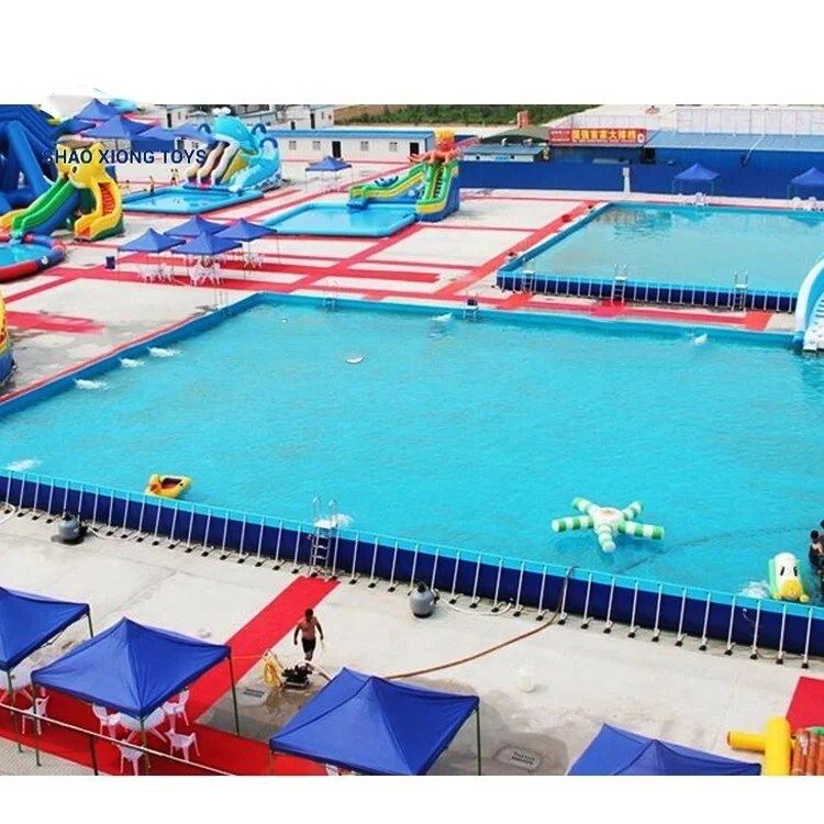 Round Steel Frame Swimming Pool Rectangular Metal Steel Frame Summer Fun for Sale