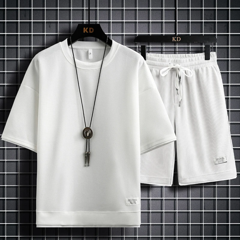 Summer Athletic Suits Casual Sports Wears 2 Piece Tracksuit Set for Men915_voghion.com