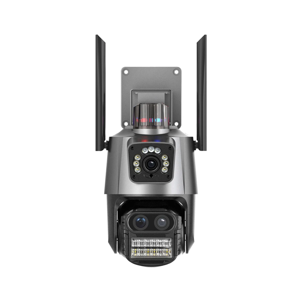 ICSee Triple Lens 8MP 9MP Dome WiFi PTZ Camera 4K with Siren Flashing Alarm