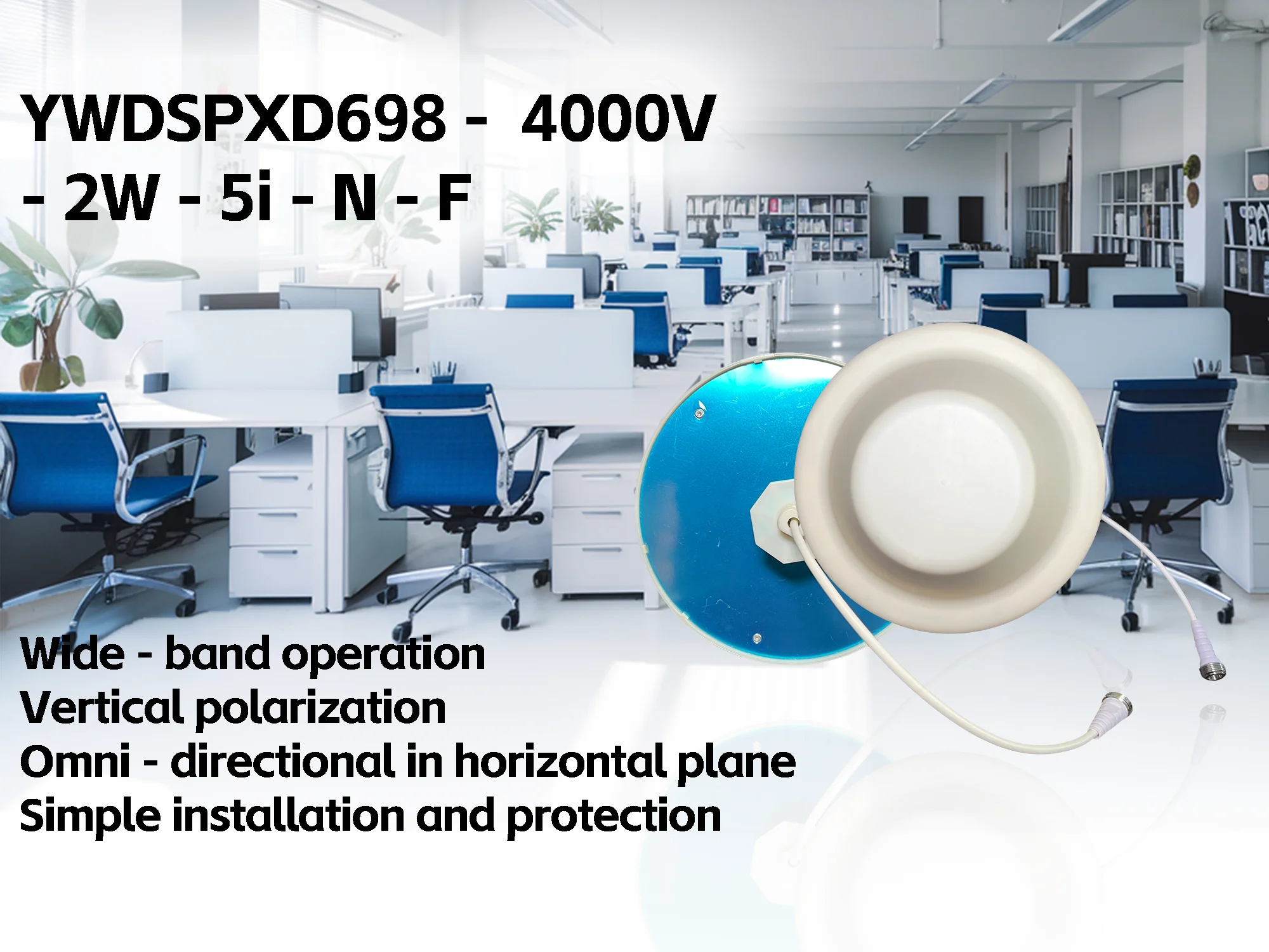 698-4000MHz Omnidirectional Single-Polarized Indoor Ceiling Antenna 5G Multi-Band for Communication factory