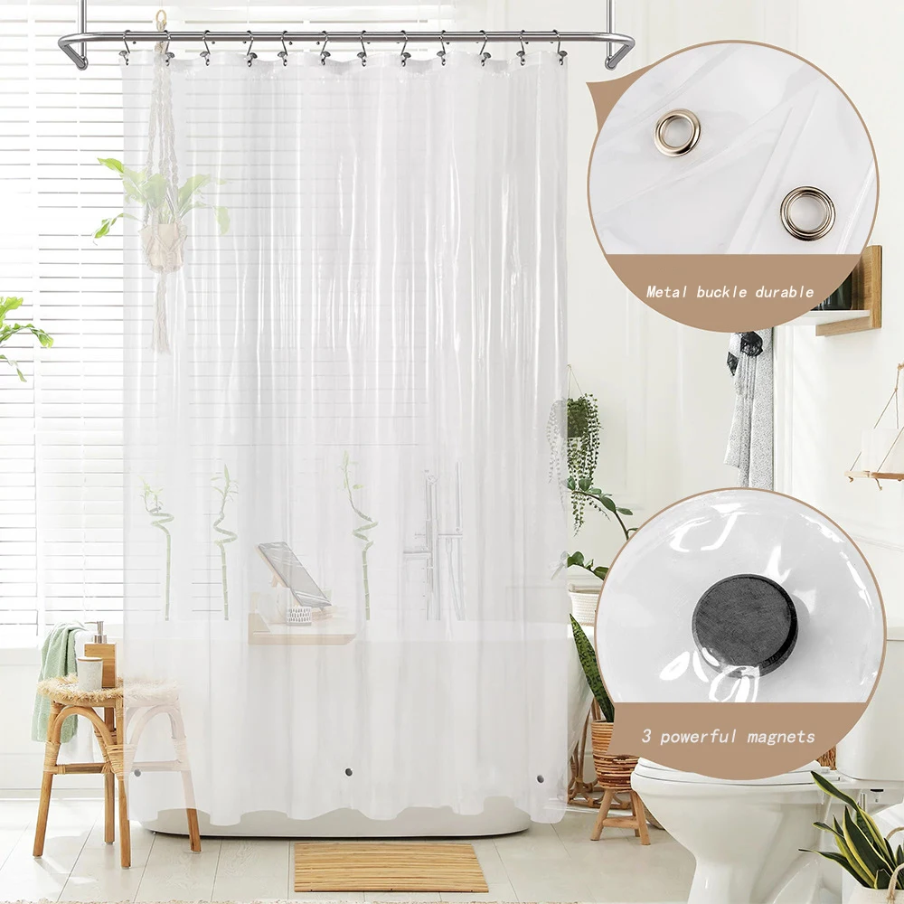 Clear Peva Shower Curtain Liner With 3 And Rustproof Grommets