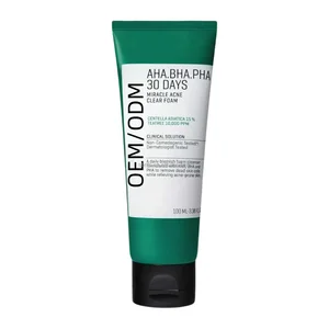 Private Label 15% Centella Asiatica Face Wash Bulk Facial Cleanser AHA BHA PHA Moisturizing Acne Treatment Cream