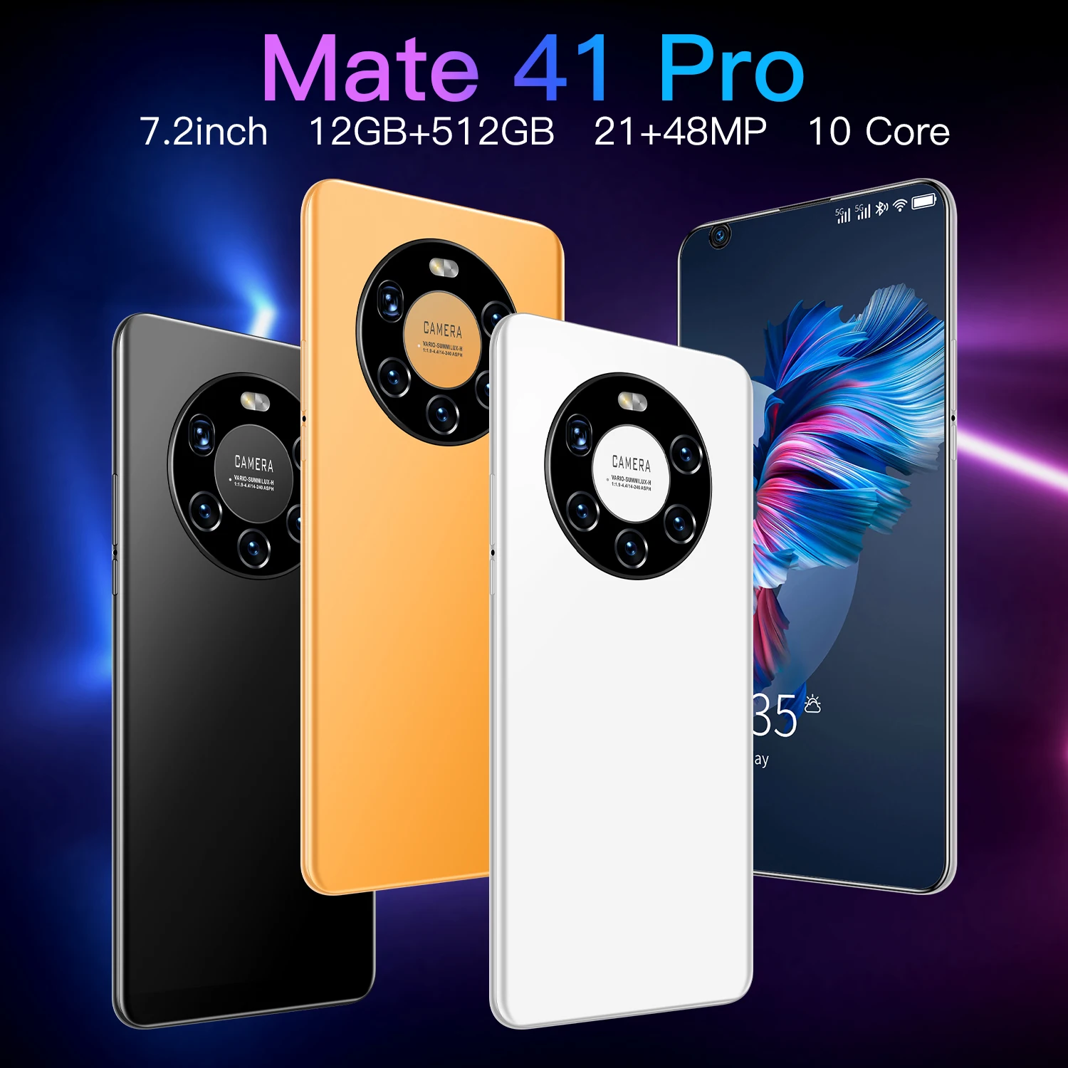Mate 41 Pro Unlocked Cell Phone, 6.7in FHD Smartphone RAM 4GB ROM 64GB for  Android 10, 13MP 32MP HD Cam, 3500mAh Dual SIM Ultra Thin Mobile 