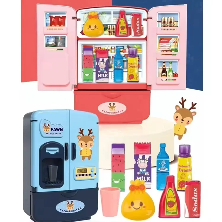 Hot Sale Plastic Kitchen Game Set Kid Pretend Play Refrigerator Toy ...