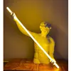 Half-length david + golden light tube