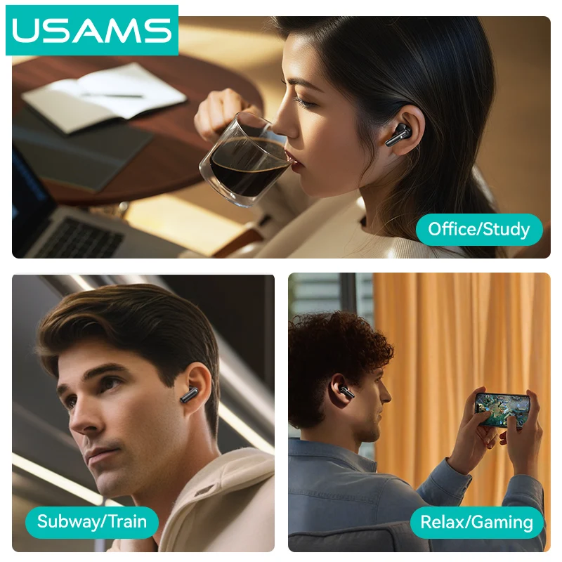 USAMS IF27 Cheap Touch Control Smart Handfree Wireless Earbuds Bluetooth Waterproof Gaming In-Ear Headphones Earphones