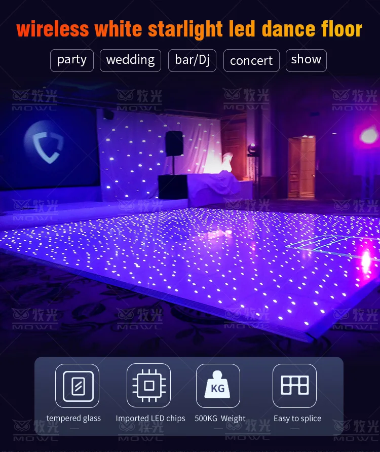 White Black Star Starlit Starling Dance Floor Wedding Wireless