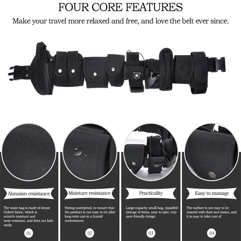 Wholesale Durable Multifunctional Tactical Security Duty Belt Multifunctional Holster Flashlight Pouch Utility Kit Belts