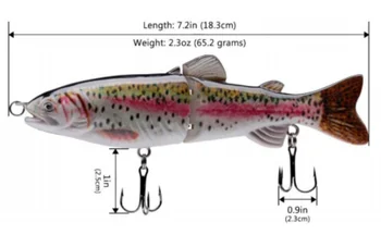 Trout Shaped Multi-jointed Swimbait, Sinking Long Cast Bionic Hard Lure for Topmouth Culter Bass Yellowcheek – Soft Lure – view 4